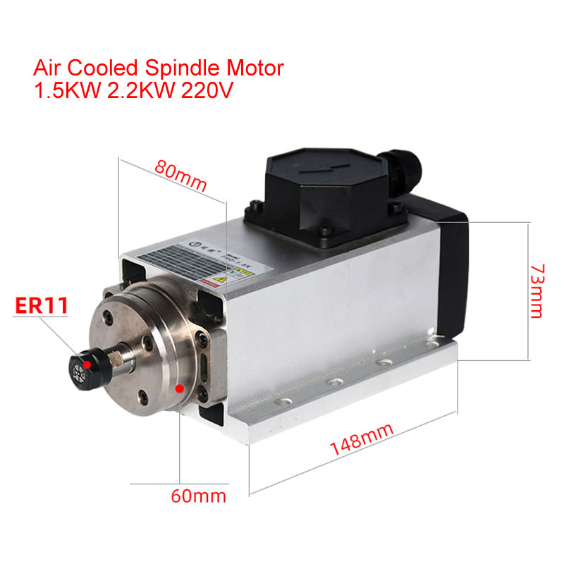 800W 1.5W 2.2KW 3.5KW 4.5KW 6K - Er20 Collet Chuck Spindle Motor 220V recensie en prijs