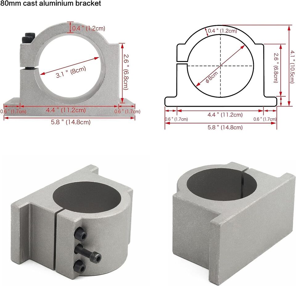 【EU/USA】2.2KW 220V 8A GDZ-80-2 - 2.2Kw Water Cooled Spindle Kit Vfd recensie en prijs