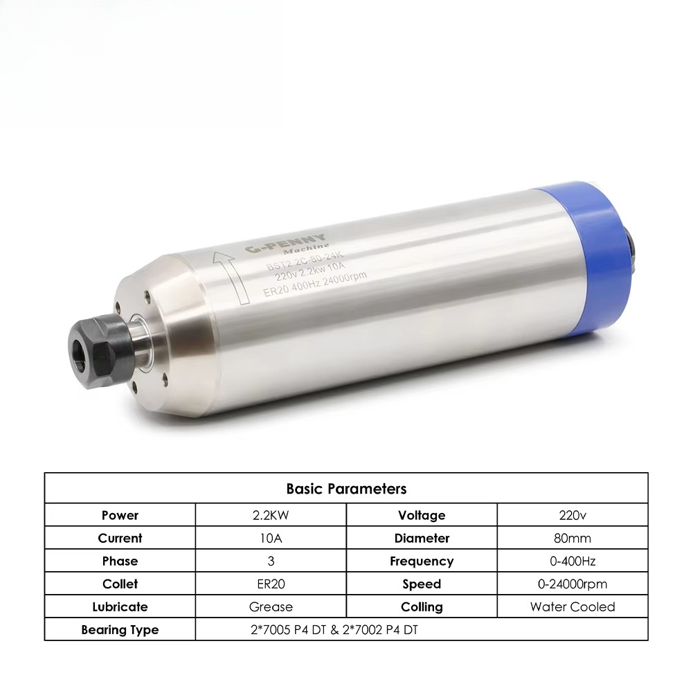 2,2 kW watergekoelde spindelmo - 2.2Kw Water Cooled Spindle Kit Vfd recensie en prijs